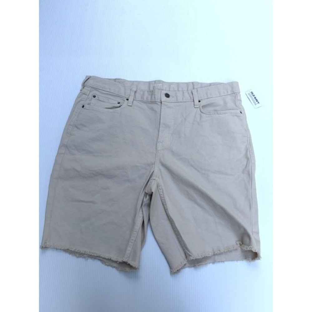 Old Navy Mens 40 Shorts Beige Tan Built-In Flex Cut Off Denim Raw Edge Jorts